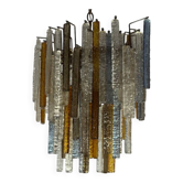 Oval-shaped Venetian chandelier in Murano glass, circa 1950, Venini