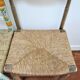 Two chairs patinated polka dots and painted wood folk art seat vintage straw