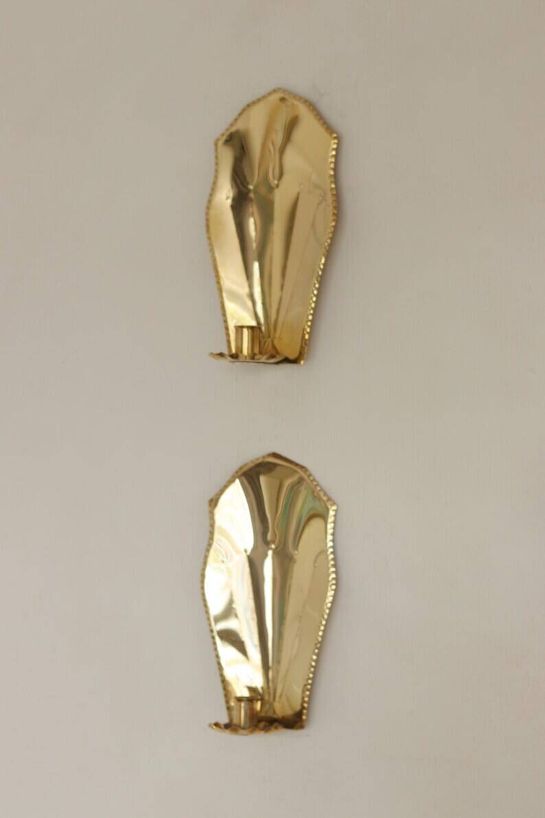 Pair Of Mid Century Swedish Brass Sconces