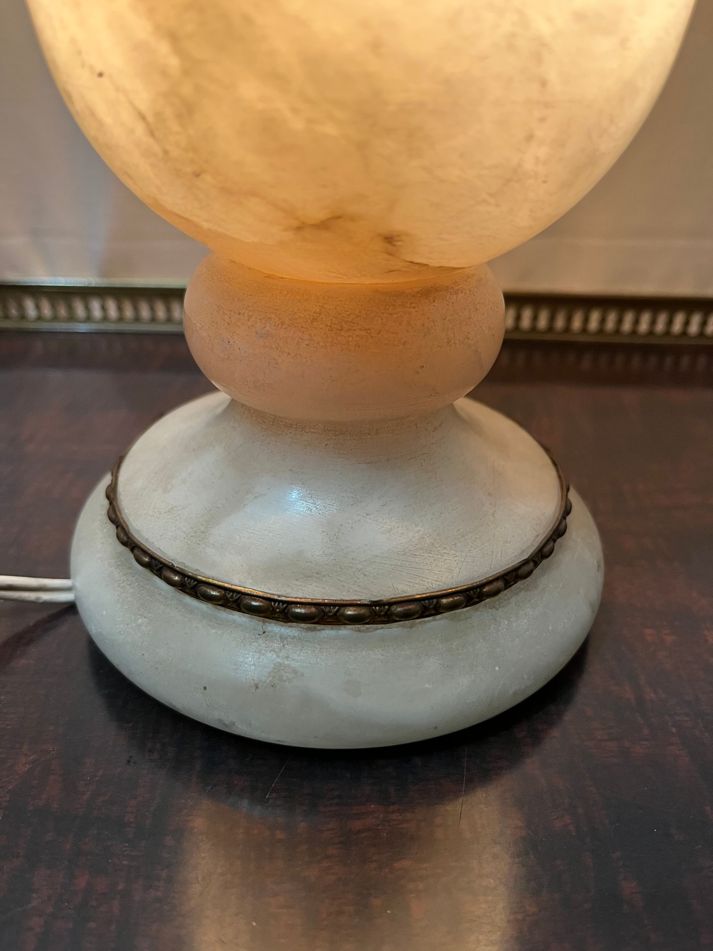 Art deco lamp shape alabaster vase 1930