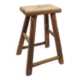 Rectangular stool in raw elm