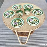 6 Boch Belgium dessert plates and 2 cups