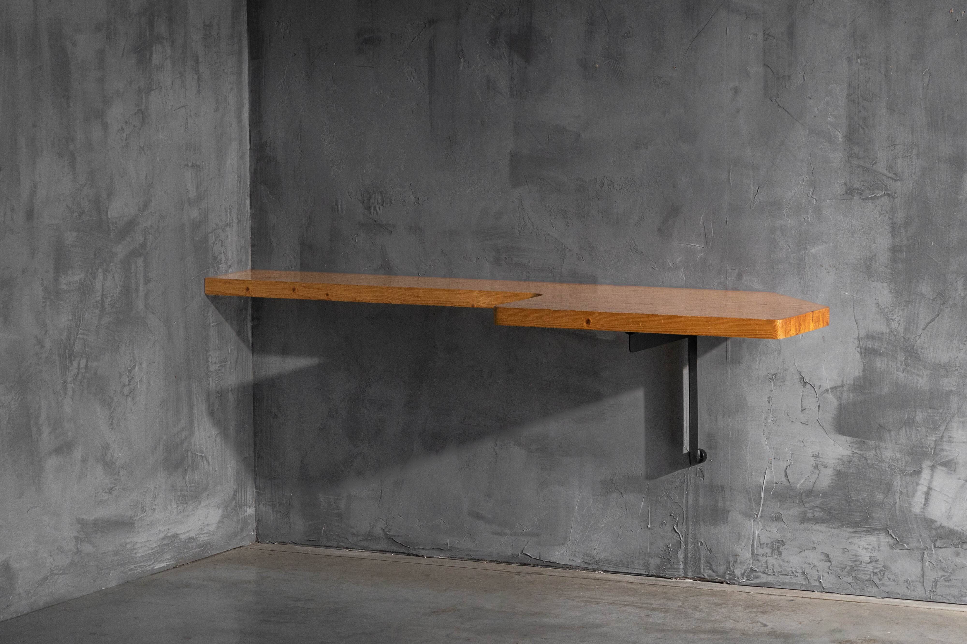 Wall-mounted console table by Charlotte Perriand, France, 1950s