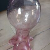 Pink bubble glass corolla vase
