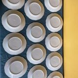 Set of green plates of water