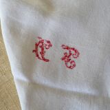 Old tablecloth & 5 linen damask napkins