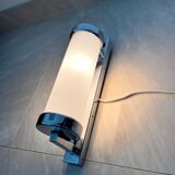Chrome milk glass Bauhaus / Functionalist wall lamp - 1930s