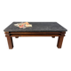 Vintage wooden and stone top coffee table, 1970s