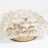 Gold floral glass ceiling light 1960