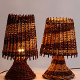 Striped cane lamps