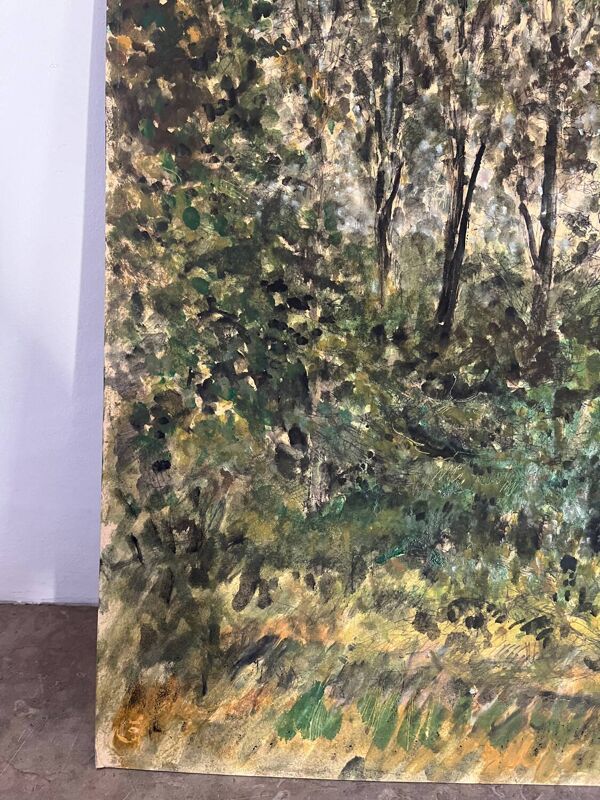 « Arbres » huile sur carton signé