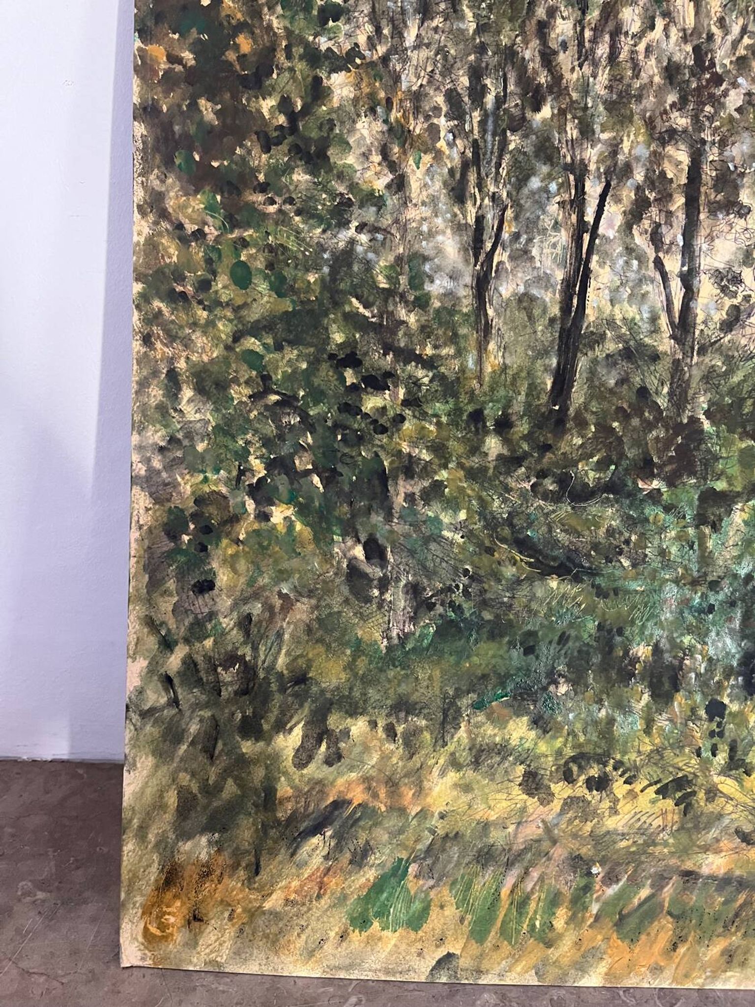 "Trees" oil on cardboard signed