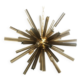 Lustre sputnik fumé « quadriedro » en verre de murano