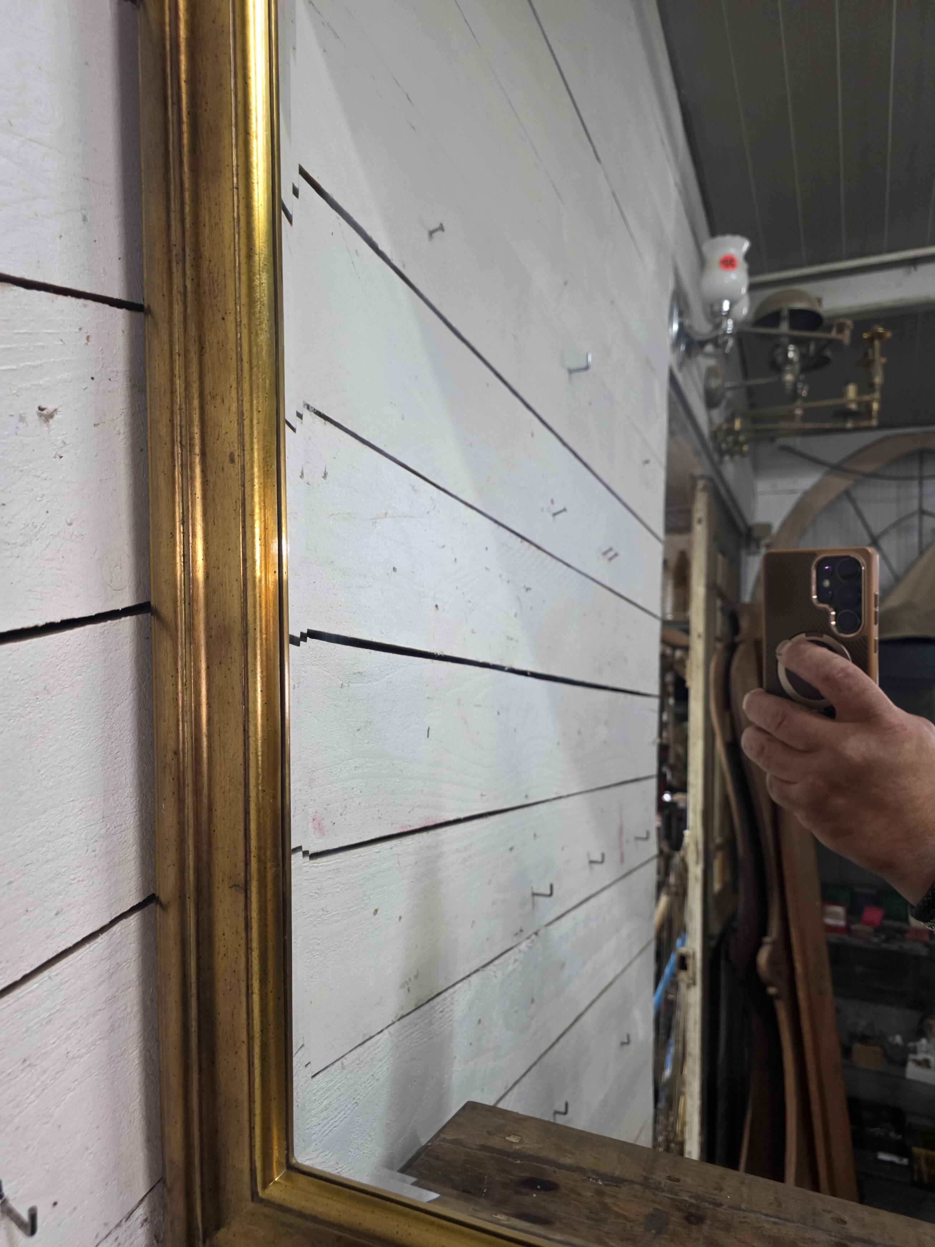 Louis Philippe style gilded mirror, mid-20th century, bevelled mirror.