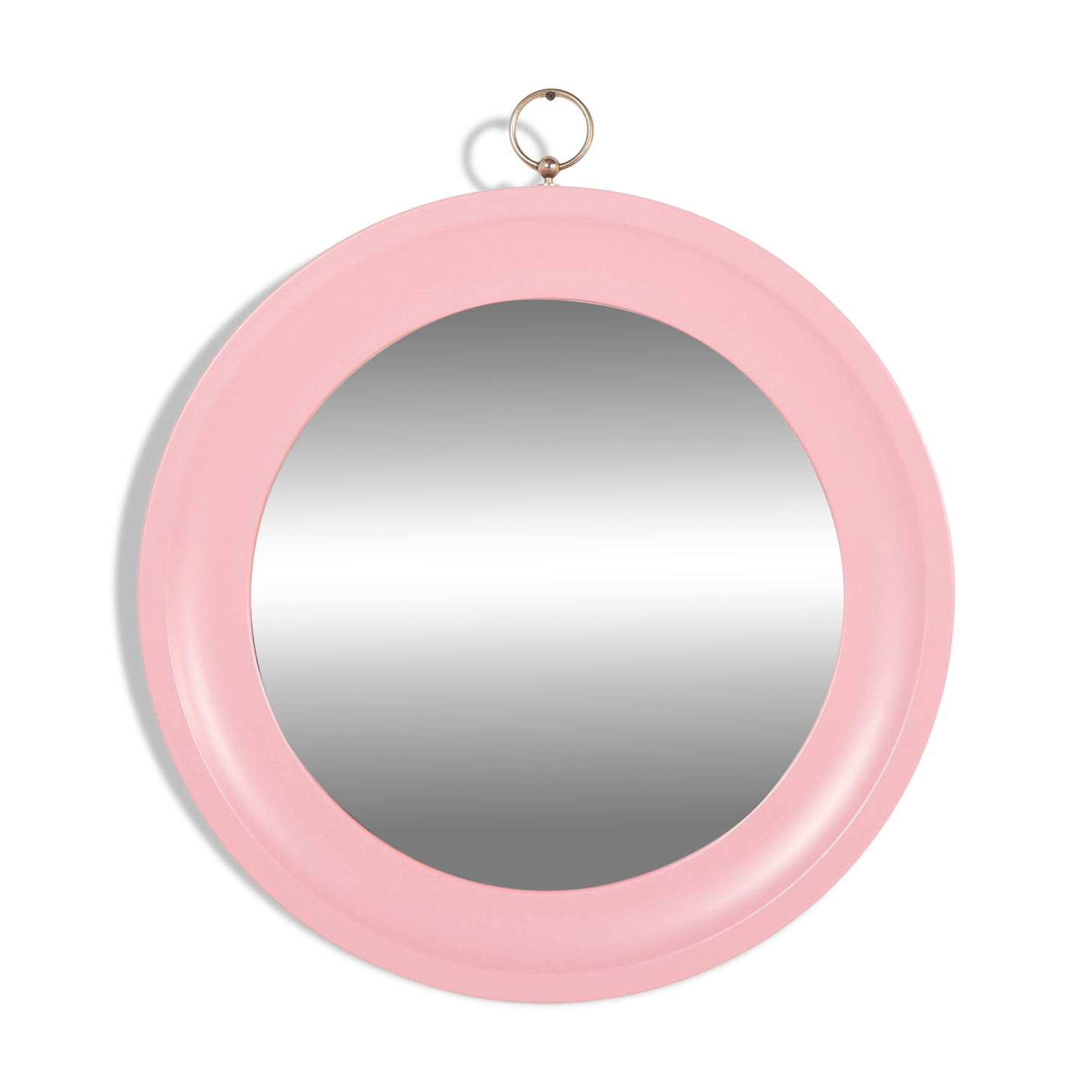 Italian pink mirror in the style of Artemide, 1970s