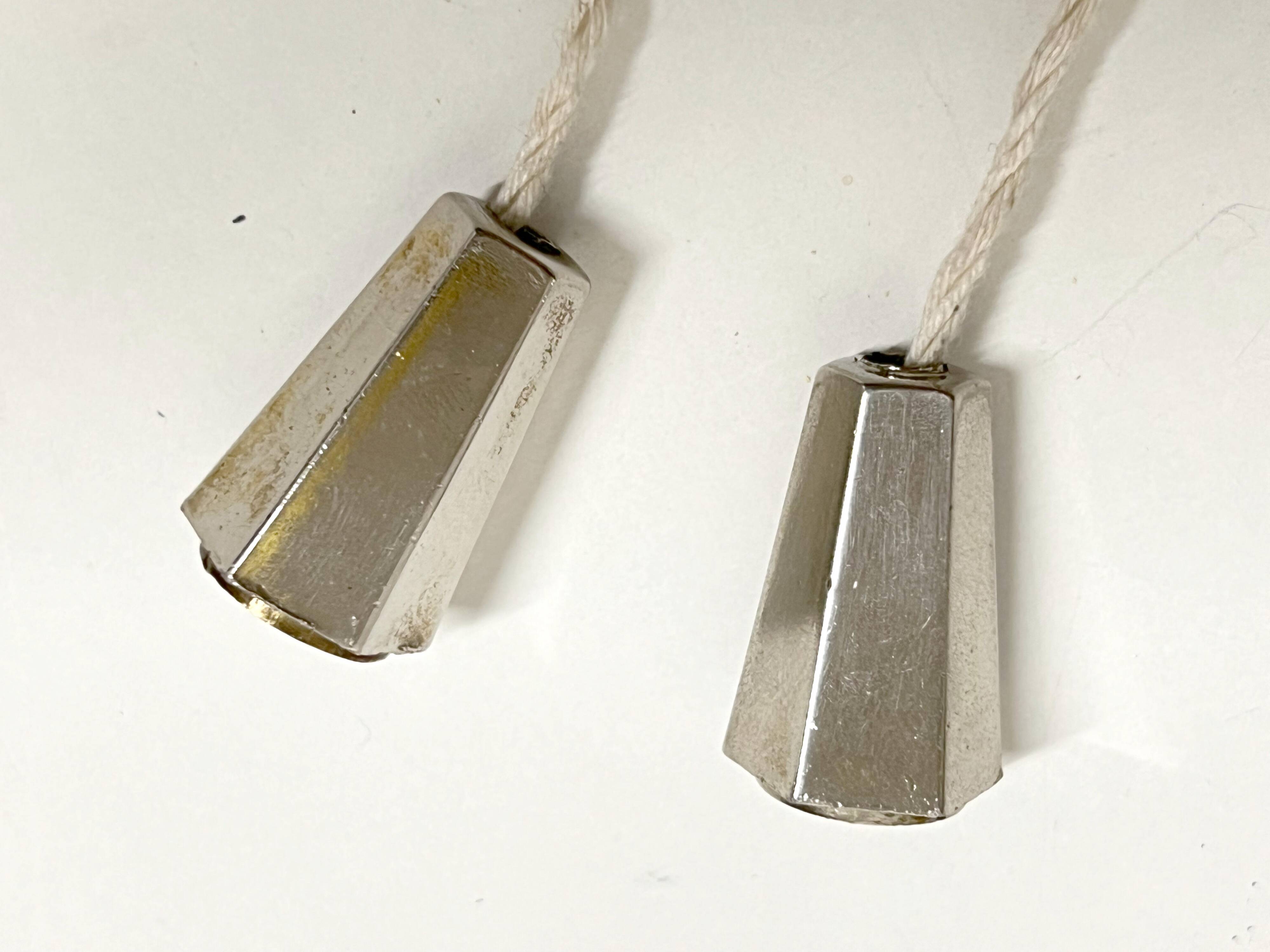 Pair of Scandinavian Wall Lights - Opaline Brass Wood - 50's 60's