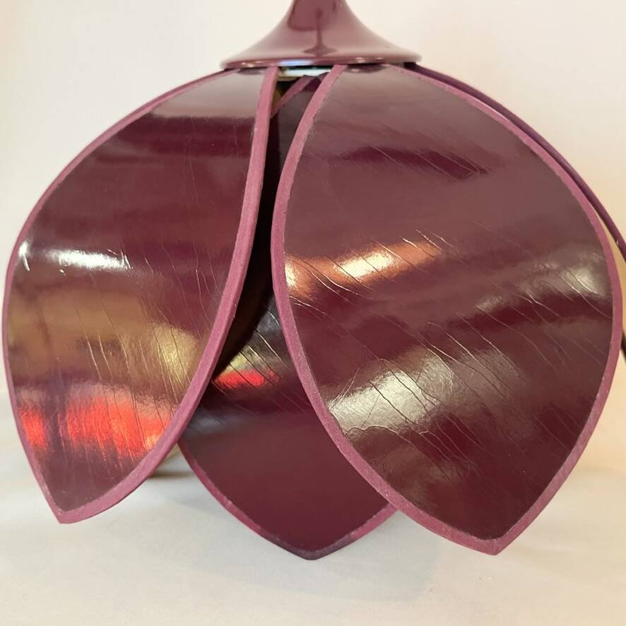 Robert de Schuytener Lotus flower design pendant light, 80s vintage ceiling light
