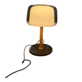 Lampe design verre fumé & bois – esprit scandinave / contemporain