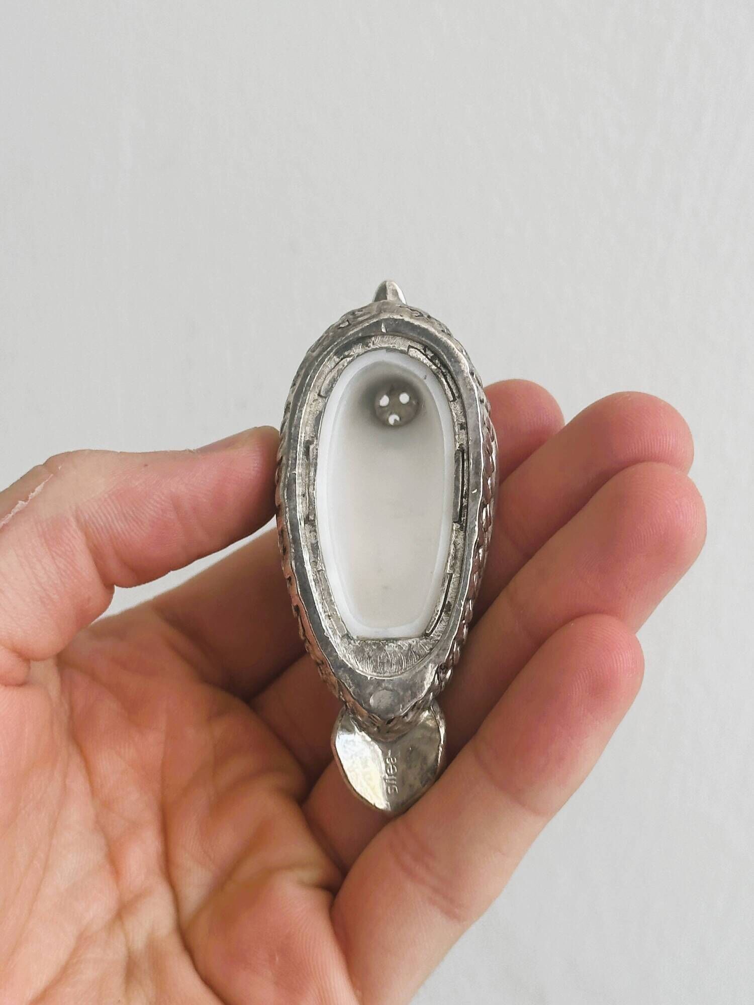 Silver plated duck shaped salt and pepper shakers