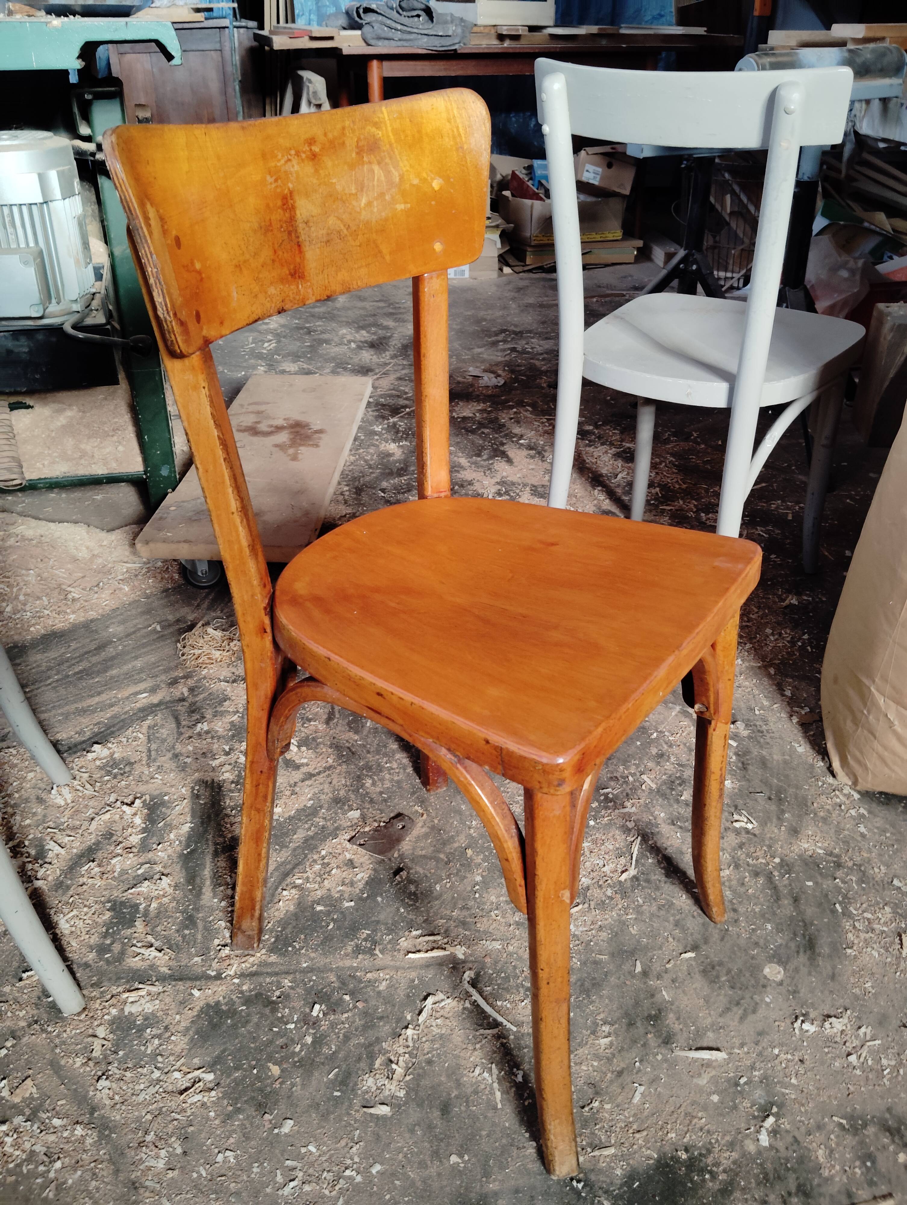 4 mismatched bistro chairs
