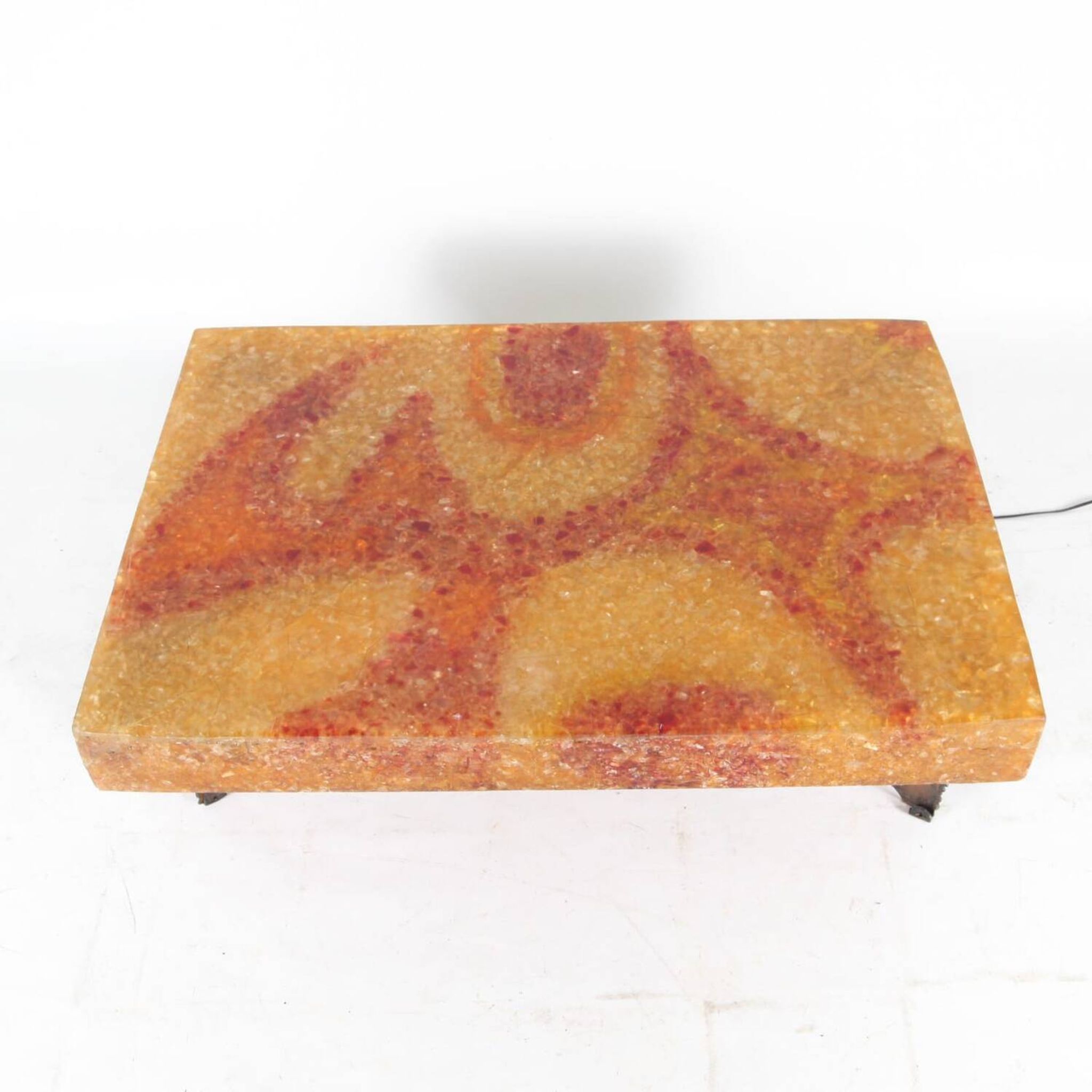 Vintage resin and iron coffee table