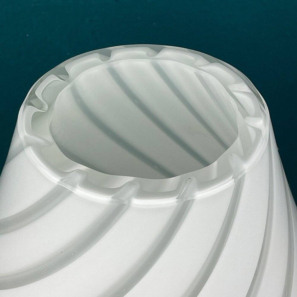 Murano glass vase, white whirl, Italy, 1980s