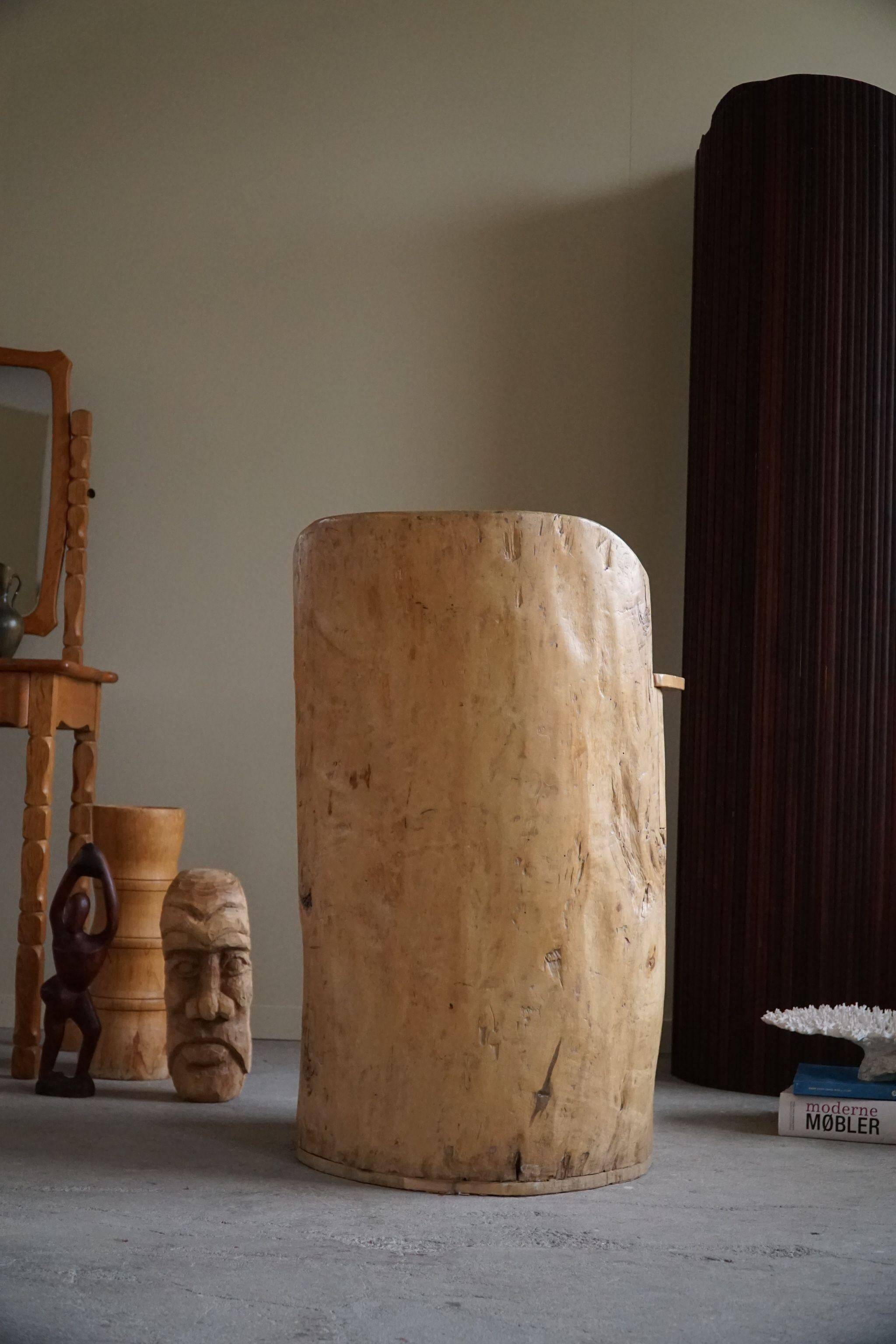 Chaise souche Wabi Sabi en bouleau massif, par un ébéniste suédois, Moderne, années 1950