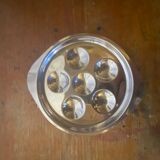 Set of 4 Snail Plates GUY DEGRENNE Stainless Steel Made in France Servic