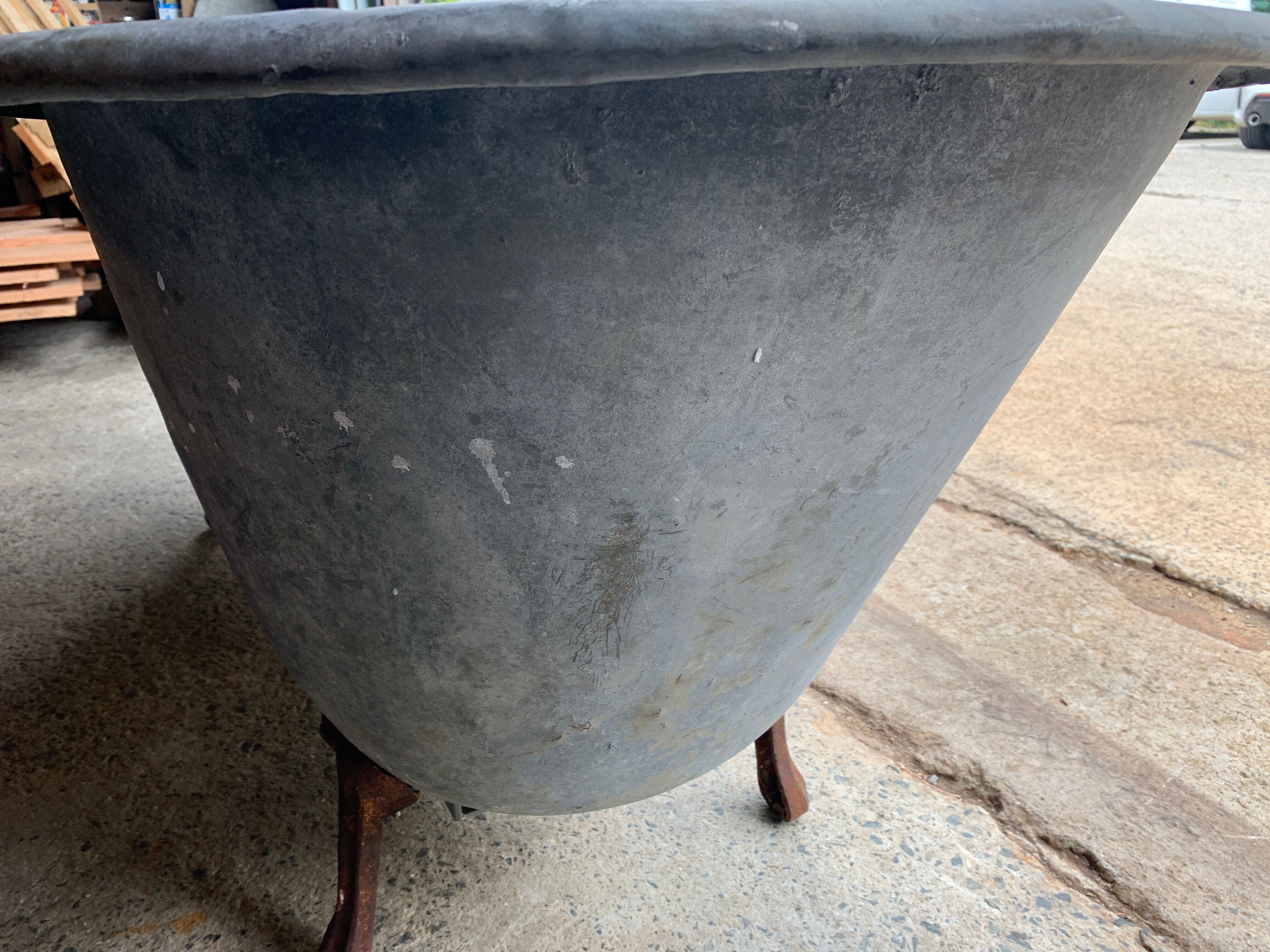 Ancient zinc bathtub