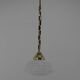 Art nouveau brass and opaline glass pendant, 1920s