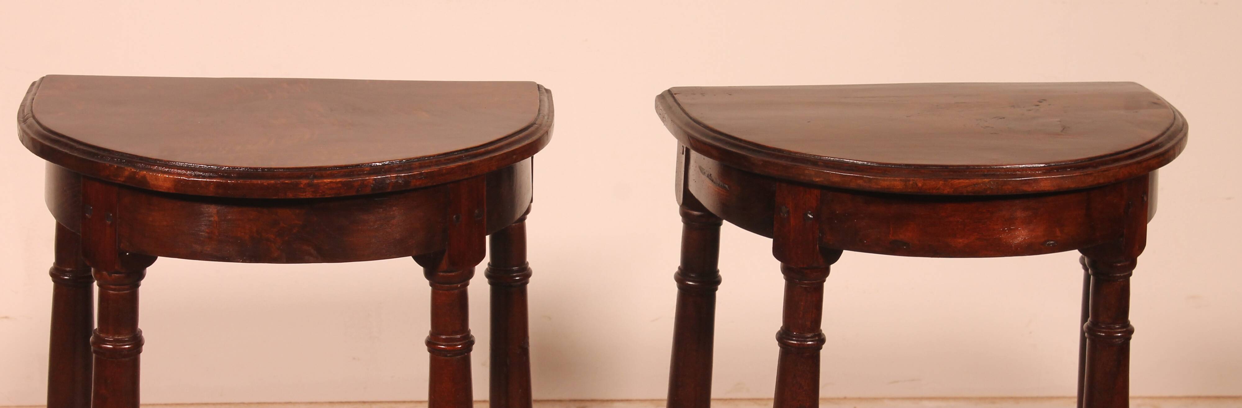 Pair Of Louis XIII Style Walnut Bedside Tables Or End Tables