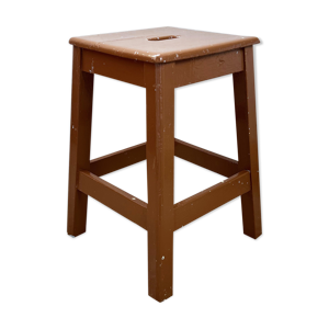 Tabouret d’atelier bois chocolat