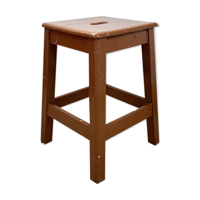 Tabouret d’atelier bois chocolat au lait