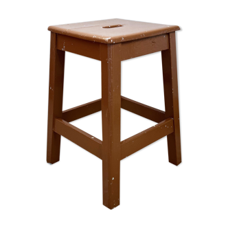 Tabouret d’atelier bois chocolat au lait