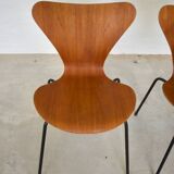 Teak 3107 Dining Chairs by Arne Jacobsen for Fritz Hansen, Set Of 3