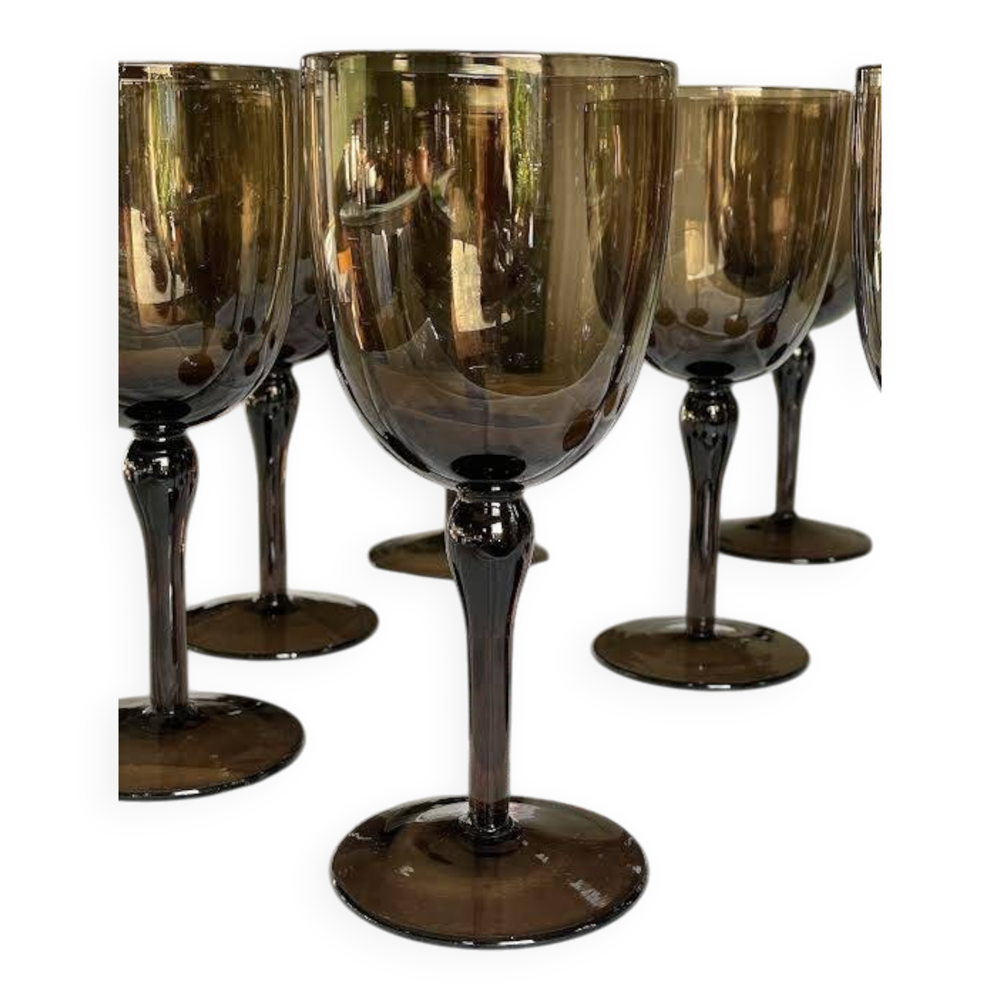 Smoke black tint stemmed glasses