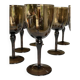 Smoke black tint stemmed glasses
