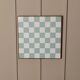 Beige and white Chessboard Wall Mural in wood frame – Italian 1980s abstract art