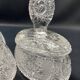 Bohemian crystal perfume bottle toiletry set with diamond-cut tips