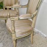 Pair of Directoire style cabriolet armchairs