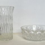 Cup and glass vase