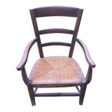 Fauteuil paillé ancien