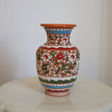 Handcrafted vase signed colorful patterned
