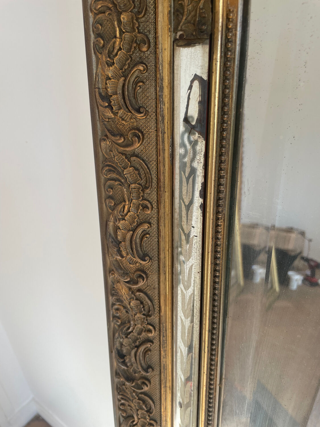 Large old mirror mercury 170x100cm