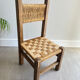 Vintage children's chair wood and rope by Audoux and Minet