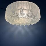 Vintage mid-century decorative thick glass ceiling lamp