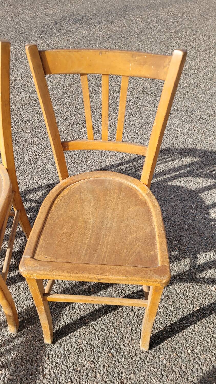 Series of 6 old vintage bistro chairs - 1950s