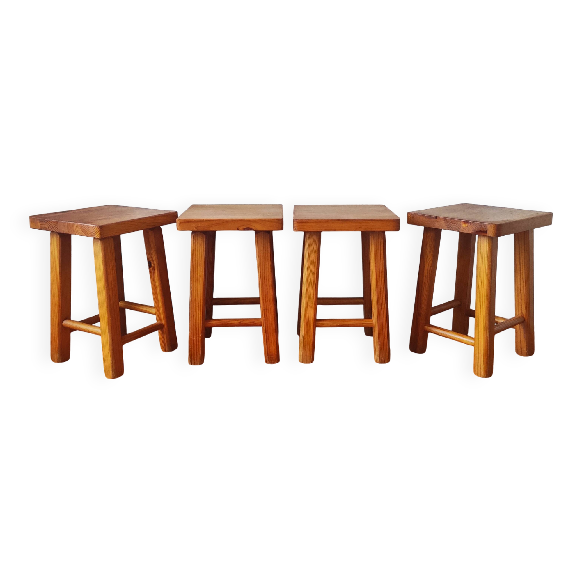 4 vintage 1970s Scandinavian style stools
