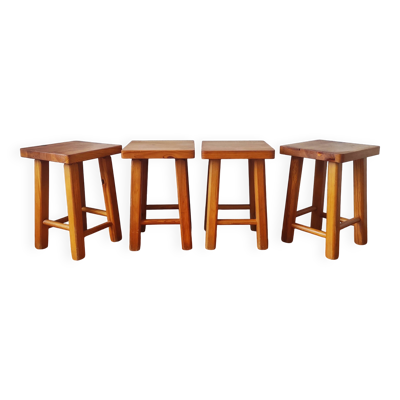 4 tabourets vintage 1970 style scandinave