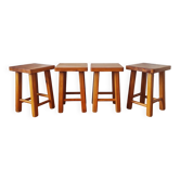 4 vintage 1970s Scandinavian style stools